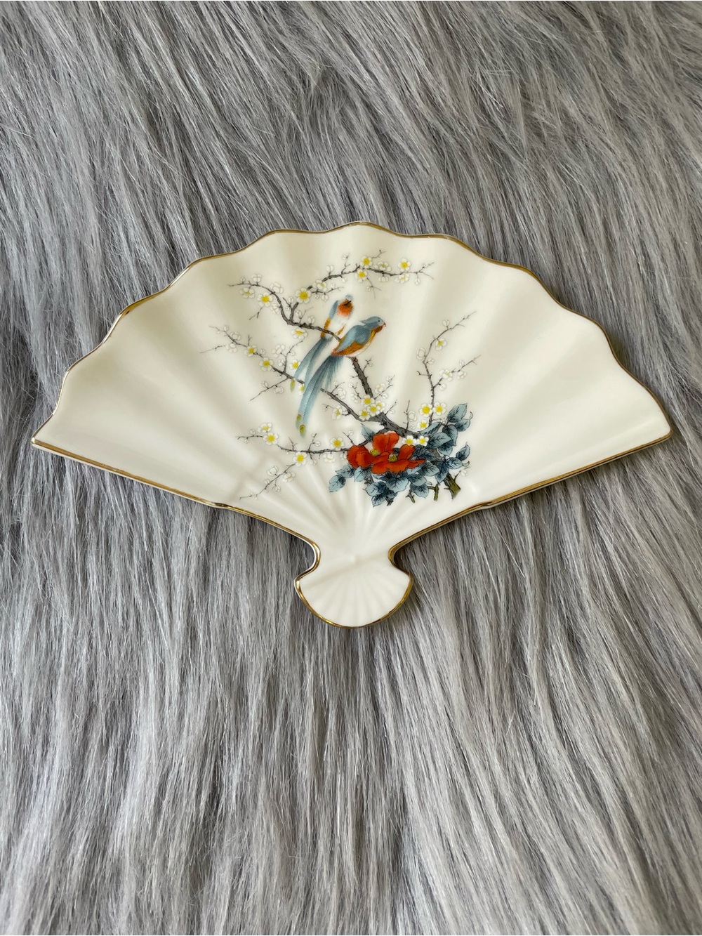 Vintage Jay Japan fan shaped China plate